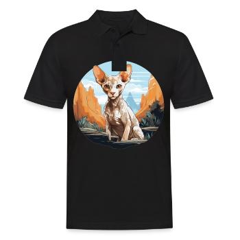 Cornish Rex Kätzchen Cornish Rex Katze - Männer Poloshirt - Schwarz - Vorne - Kai (181cm)