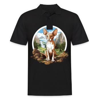 Cornish Rex Kätzchen Cornish Rex Katze - Männer Poloshirt - Schwarz - Vorne - Kai (181cm)