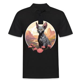 Cornish Rex Kätzchen Cornish Rex Katze - Männer Poloshirt - Schwarz - Vorne - Kai (181cm)