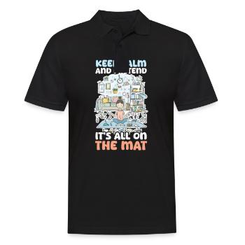 Yoga Instructor Keep Calm and Pretend All on the M - Men's Polo Shirt - black - Front - Kai (181cm)