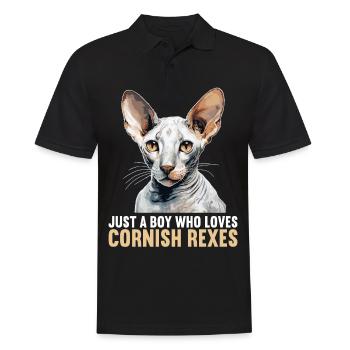 Cornish Rex Kätzchen Cornish Rex Katze - Männer Poloshirt - Schwarz - Vorne - Kai (181cm)