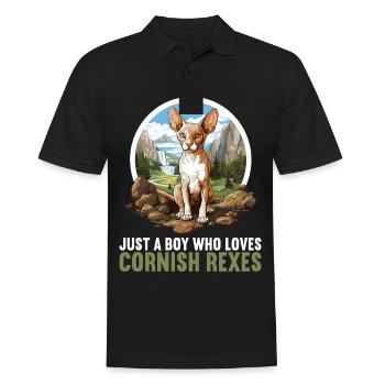 Cornish Rex Kätzchen Cornish Rex Katze - Männer Poloshirt - Schwarz - Vorne - Kai (181cm)
