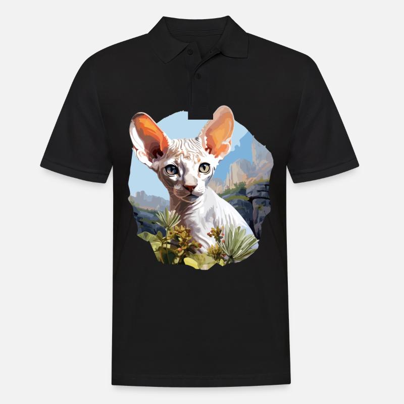 Cornish Rex Kätzchen Cornish Rex Katze - Männer Poloshirt - Schwarz