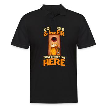 Cornhole Beer Pourquoi je suis ici - Polo Homme - noir - Devant - Kai (181cm)
