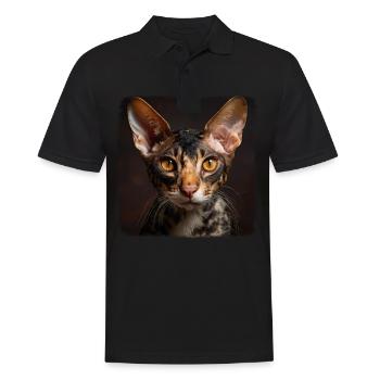 Cornish Rex Kätzchen Cornish Rex Katze - Männer Poloshirt - Schwarz - Vorne - Kai (181cm)