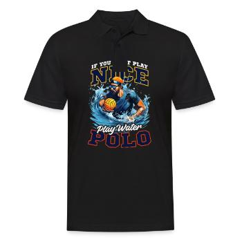 Water Polo Can't Play Nice Play Water Polo - Men's Polo Shirt - black - Front - Kai (181cm)