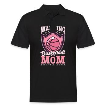 L’avertissement de la maman de basket-ball criera fort - Polo Homme - noir - Devant - Kai (181cm)