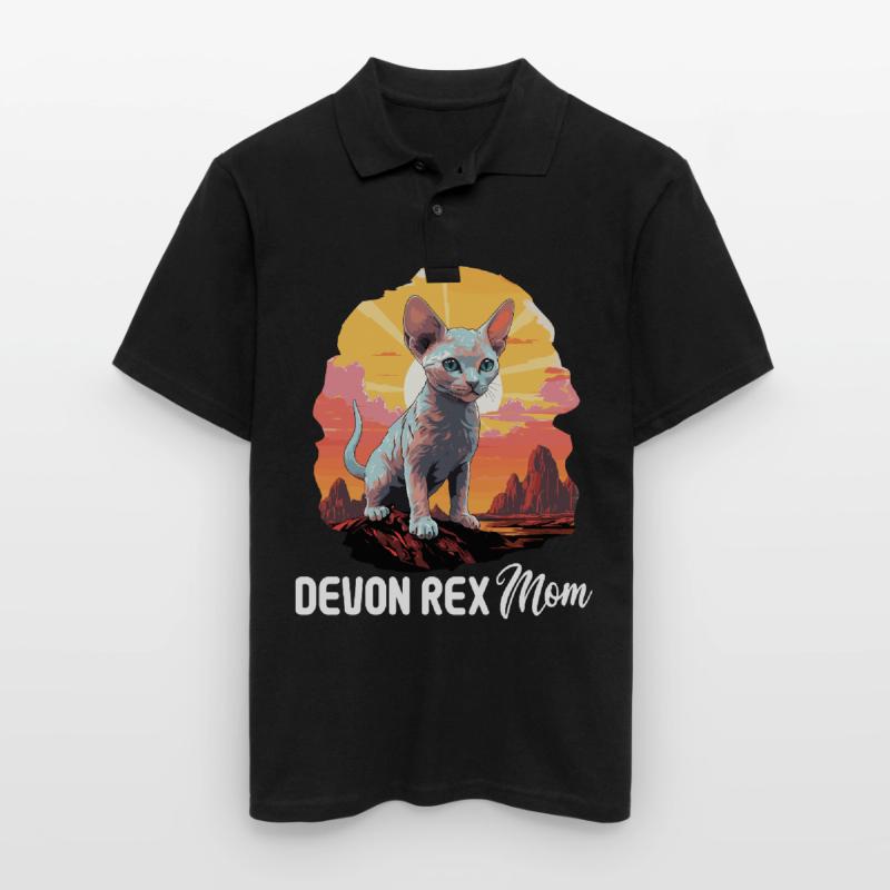 Devon Rex Kätzchen Devon Rex Katze Männer Poloshirt