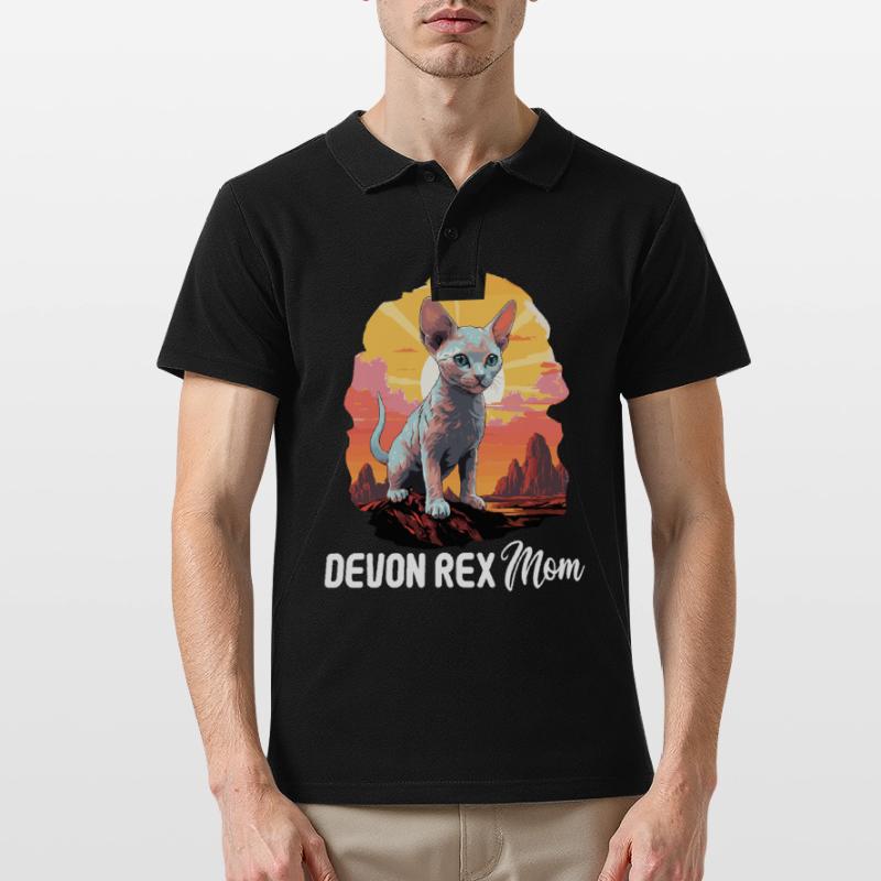 Devon Rex Kätzchen Devon Rex Katze Männer Poloshirt
