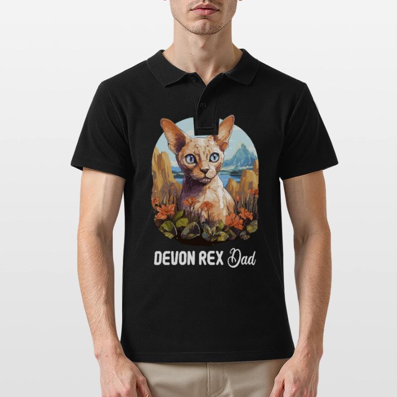 Devon Rex Kätzchen Devon Rex Katze Männer Poloshirt