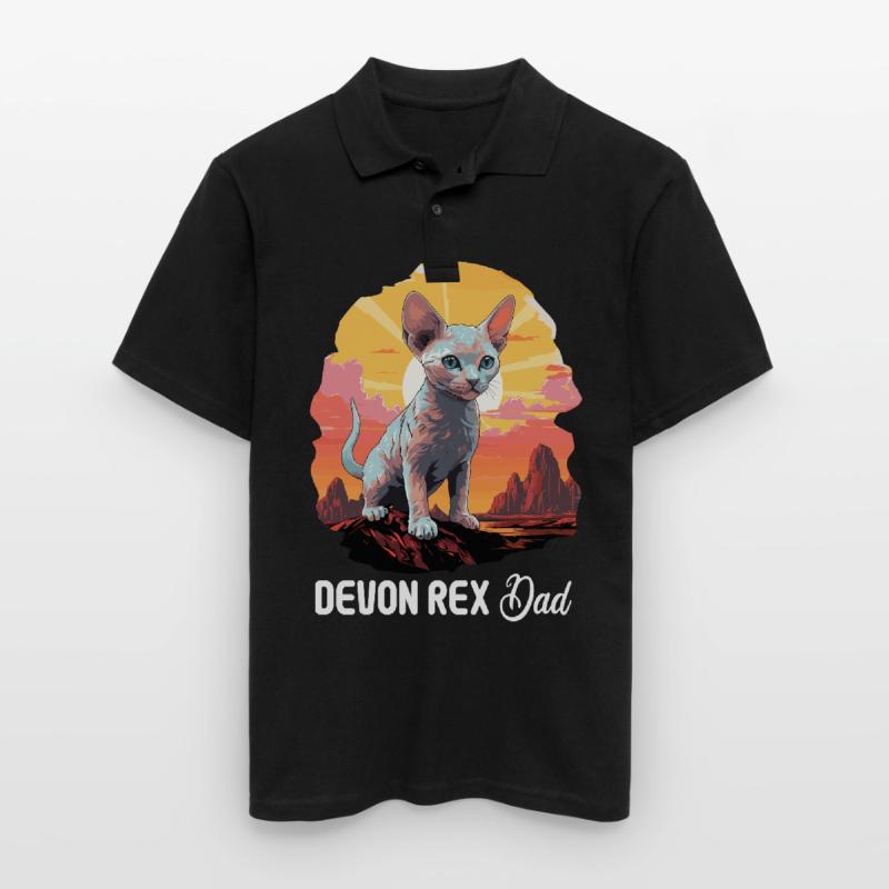Devon Rex Kätzchen Devon Rex Katze Männer Poloshirt