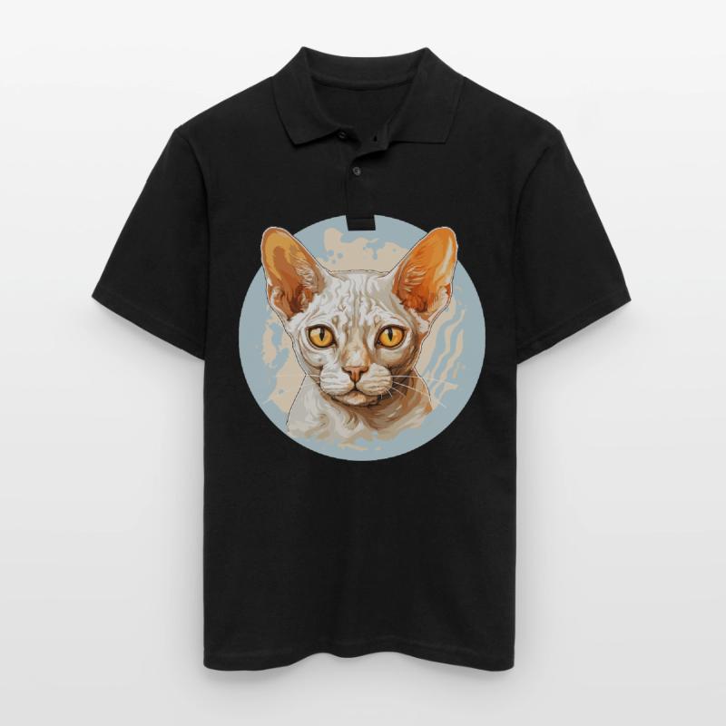 Devon Rex Kätzchen Devon Rex Katze Männer Poloshirt