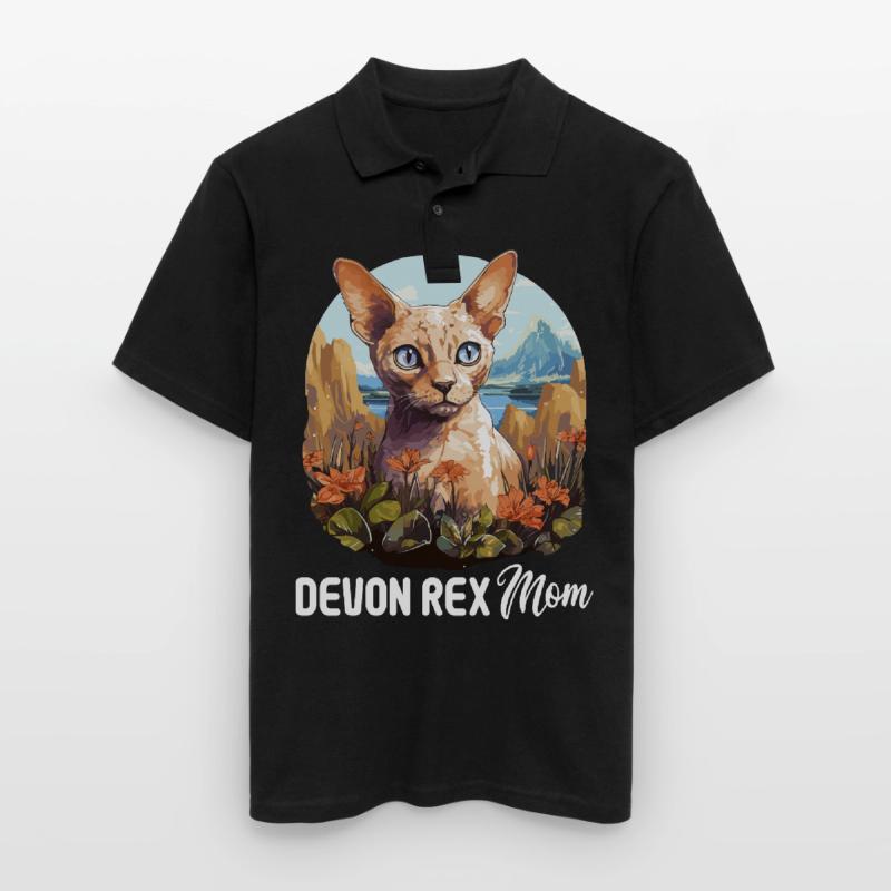 Devon Rex Kätzchen Devon Rex Katze Männer Poloshirt