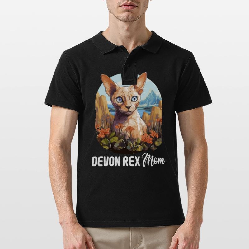 Devon Rex Kätzchen Devon Rex Katze Männer Poloshirt