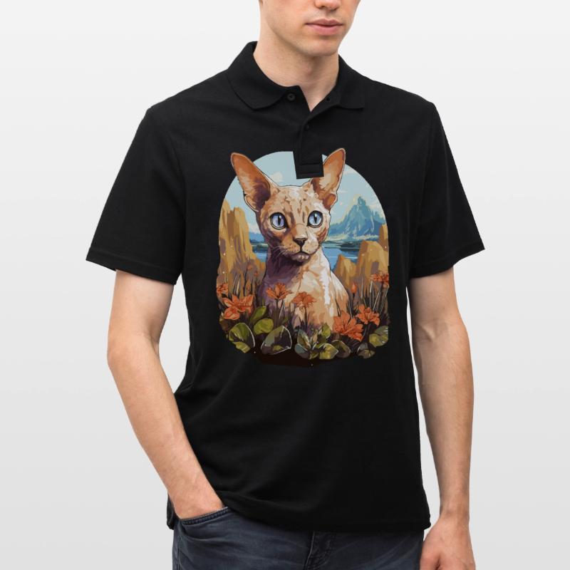 Devon Rex Kätzchen Devon Rex Katze Männer Poloshirt