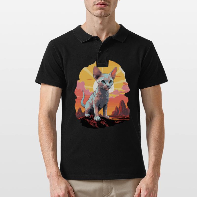 Chaton Devon Rex Chat Devon Rex Polo Homme