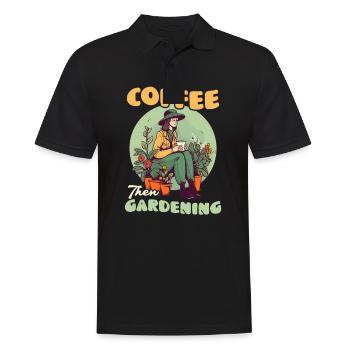 Landschaftsgärtner Kaffee Dann Gartenarbeit - Männer Poloshirt - Schwarz - Vorne - Kai (181cm)