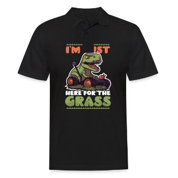 Landschaftsgärtner hier für Gras-Dinosaurier - Männer Poloshirt - Schwarz - Vorne - Kai (181cm)