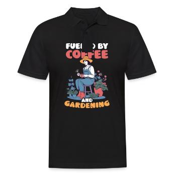 Landscaper Gardening Fueled Coffee And Gardening - Men's Polo Shirt - black - Front - Kai (181cm)