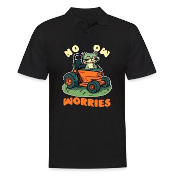 Landschaftsgärtner Keine Mähsorgen Katze Mähen - Männer Poloshirt - Schwarz - Vorne - Kai (181cm)