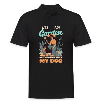 Landschaftsgärtner Arbeit im Garten hängen mit Hund - Männer Poloshirt - Schwarz - Vorne - Kai (181cm)