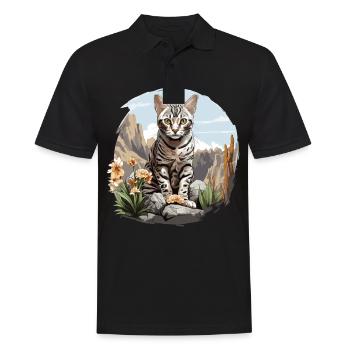 Mau égyptien Chaton Chat égyptien Mau - Polo Homme - noir - Devant - Kai (181cm)