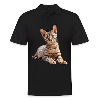 Mau égyptien Chaton Chat égyptien Mau - Polo Homme - noir - Devant - Kai (181cm)