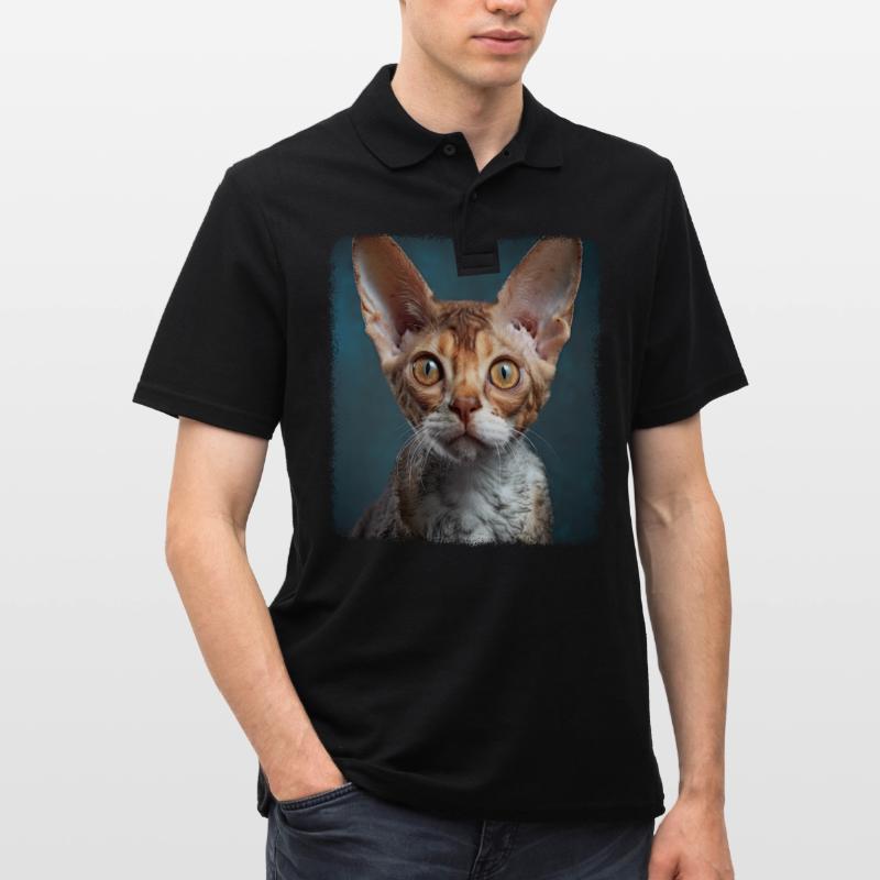 Devon Rex Kätzchen Devon Rex Katze Männer Poloshirt