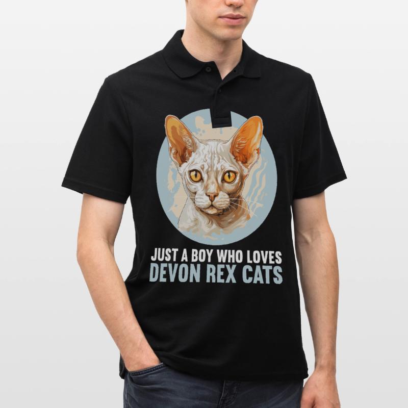 Devon Rex Kätzchen Devon Rex Katze Männer Poloshirt