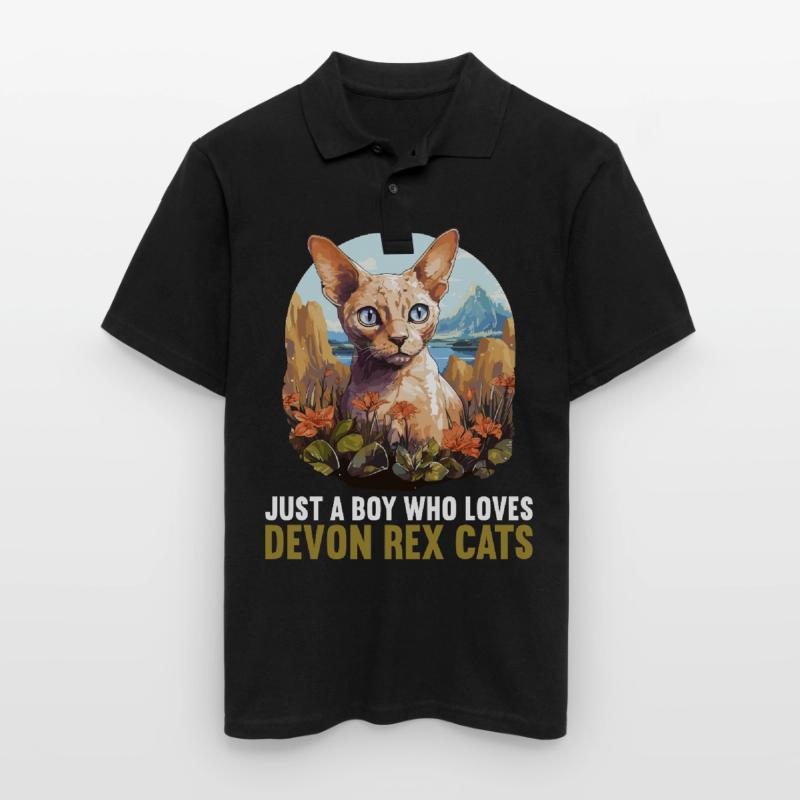 Devon Rex Kätzchen Devon Rex Katze Männer Poloshirt