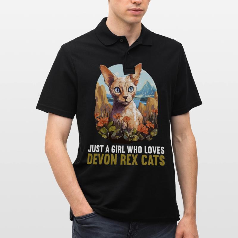 Devon Rex Kätzchen Devon Rex Katze Männer Poloshirt