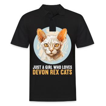 Chaton Devon Rex Chat Devon Rex - Polo Homme - noir - Devant - Kai (181cm)