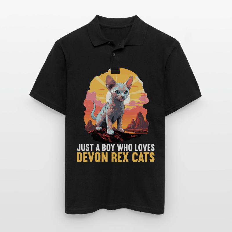 Devon Rex Kätzchen Devon Rex Katze Männer Poloshirt