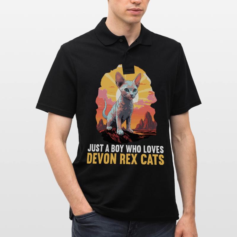 Devon Rex Kätzchen Devon Rex Katze Männer Poloshirt