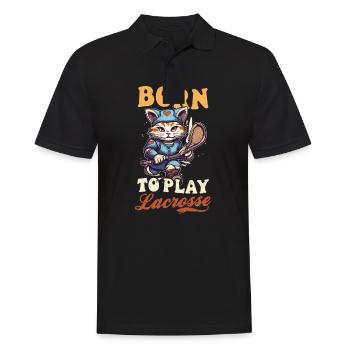 Lacrosse Coach Geboren, Lacrosse spielen Katze - Männer Poloshirt - Schwarz - Vorne - Kai (181cm)