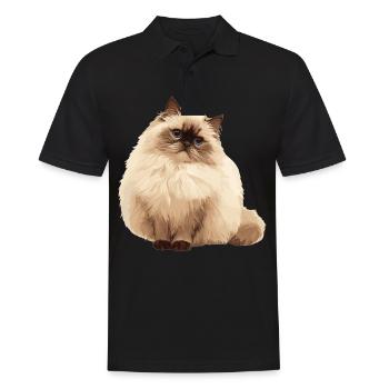 Himalayan Cat Colourpoint Katze - Men's Polo Shirt - black - Front - Kai (181cm)