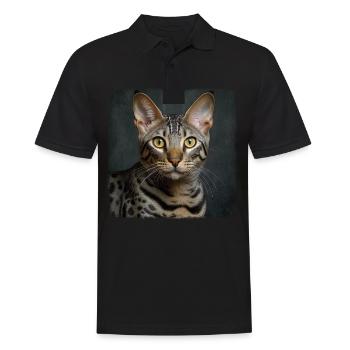 Mau égyptien Chaton Chat égyptien Mau - Polo Homme - noir - Devant - Kai (181cm)