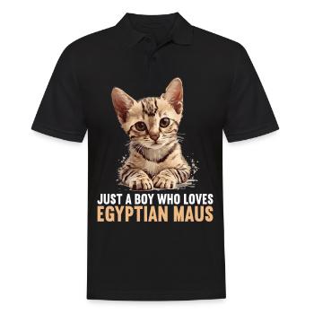 Mau égyptien Chaton Chat égyptien Mau - Polo Homme - noir - Devant - Kai (181cm)