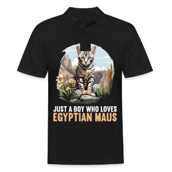 Mau égyptien Chaton Chat égyptien Mau - Polo Homme - noir - Devant - Kai (181cm)