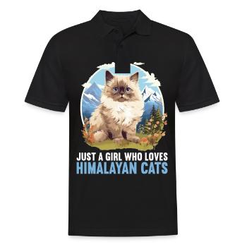 Himalayan Cat Colourpoint Katze - Men's Polo Shirt - black - Front - Kai (181cm)
