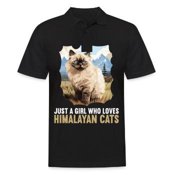 Himalayan Cat Colourpoint Katze - Men's Polo Shirt - black - Front - Kai (181cm)