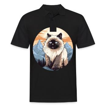 Himalayan Cat Colourpoint Katze - Men's Polo Shirt - black - Front - Kai (181cm)