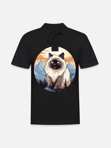 Himalayan Cat Colourpoint Katze - Men's Polo Shirt - black
