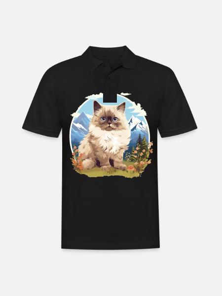 Himalayan Cat Colourpoint Katze - Men's Polo Shirt - black