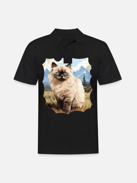 Himalayan Cat Colourpoint Katze - Men's Polo Shirt - black