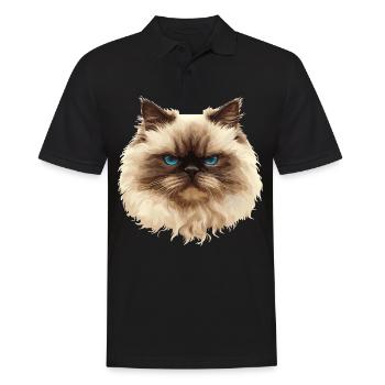 Himalayan Cat Colourpoint Katze - Men's Polo Shirt - black - Front - Kai (181cm)