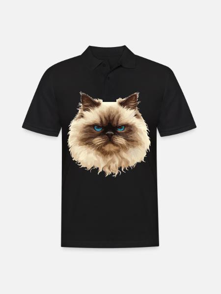 Himalayan Cat Colourpoint Katze - Men's Polo Shirt - black