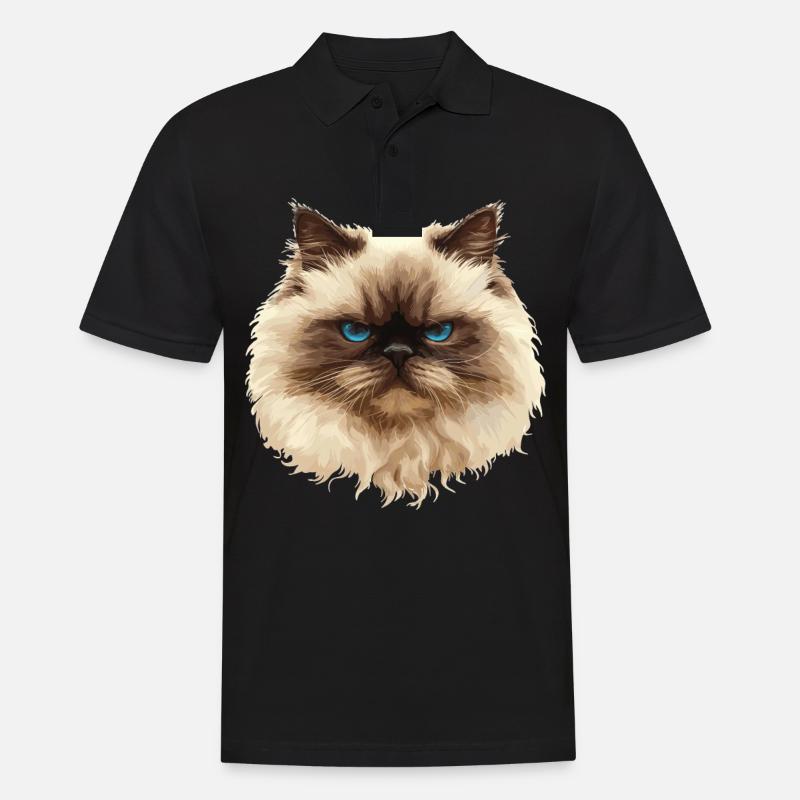 Himalayan Cat Colourpoint Katze - Men's Polo Shirt - black
