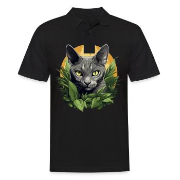 Korat Chaton Korat Chat - Polo Homme - noir - Devant - Kai (181cm)