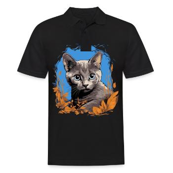 Chaton Korat Chat Korat - Polo Homme - noir - Devant - Kai (181cm)